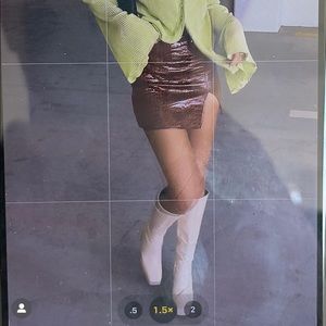 motel rocks brown snake skin mini skirt